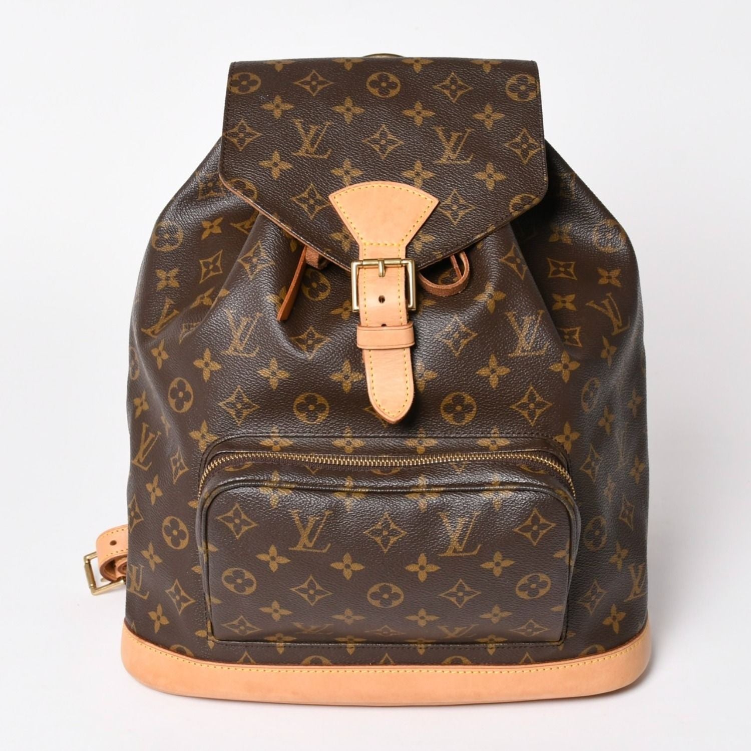 Louis Vuitton Monogram Montsouris GM Vachetta Leather Gold Backpack