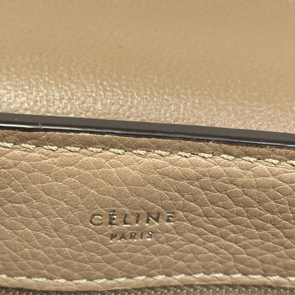 Celine Handbag Gray Beige Leather — view 9