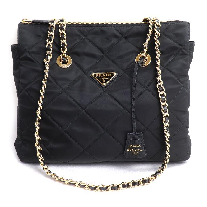 Prada Re Edition Chain Shoulder Bag Black