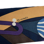 Hermes Scarf Twirl Dark Navy Purple Multi Ribbon Parade en Fanfare — view 2