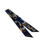 Hermes Scarf Twirl Dark Navy Purple Multi Ribbon Parade en Fanfare — view 4