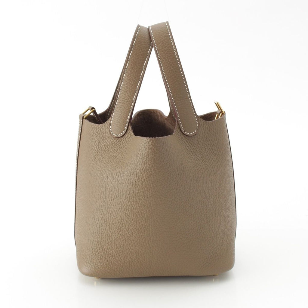 Hermes Picotin Lock Taurillon Handbag Gold Etoupe — view 4
