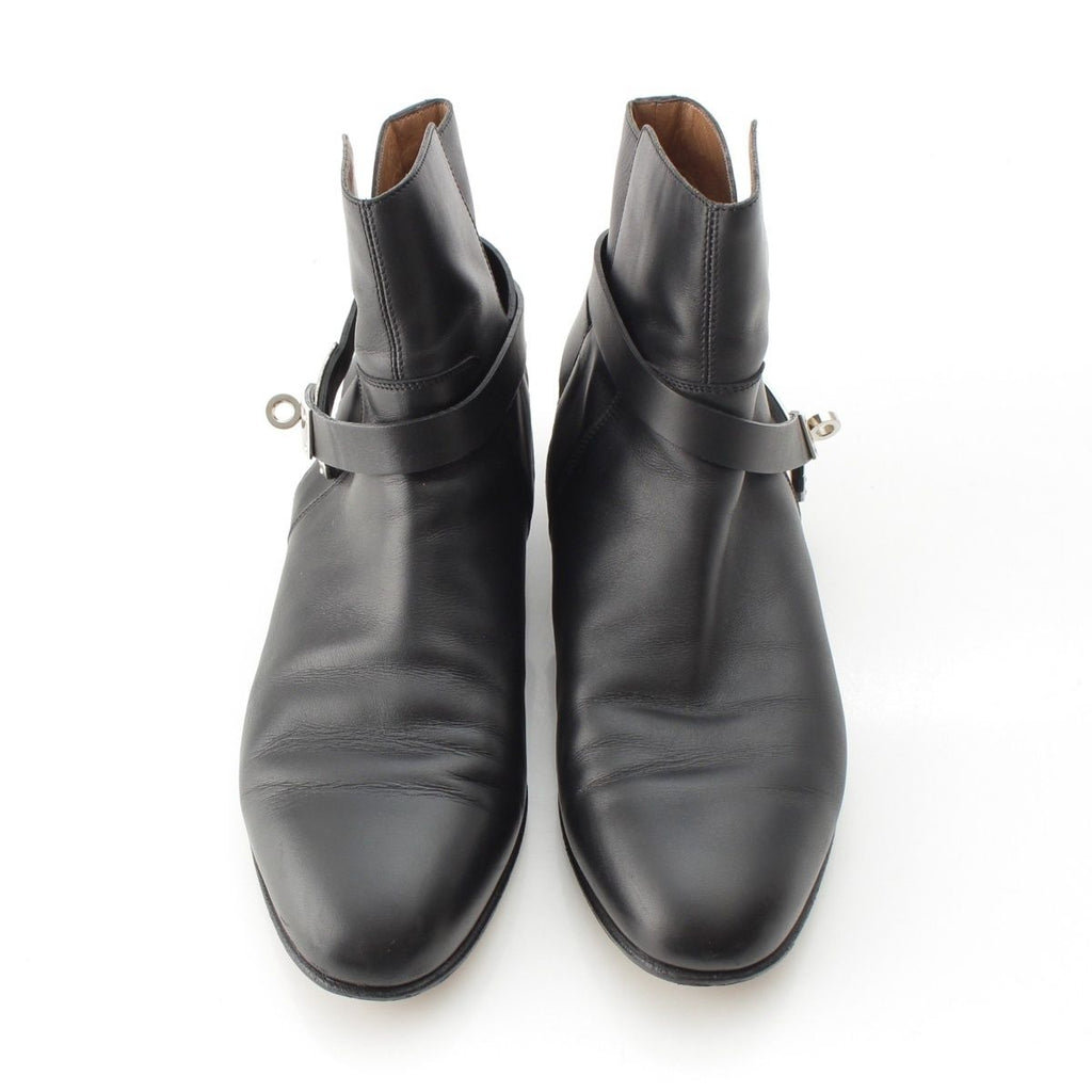 Hermes Neo Kelly Leather Silver Boots Shoes Shorts Black Brown 38 — view 2