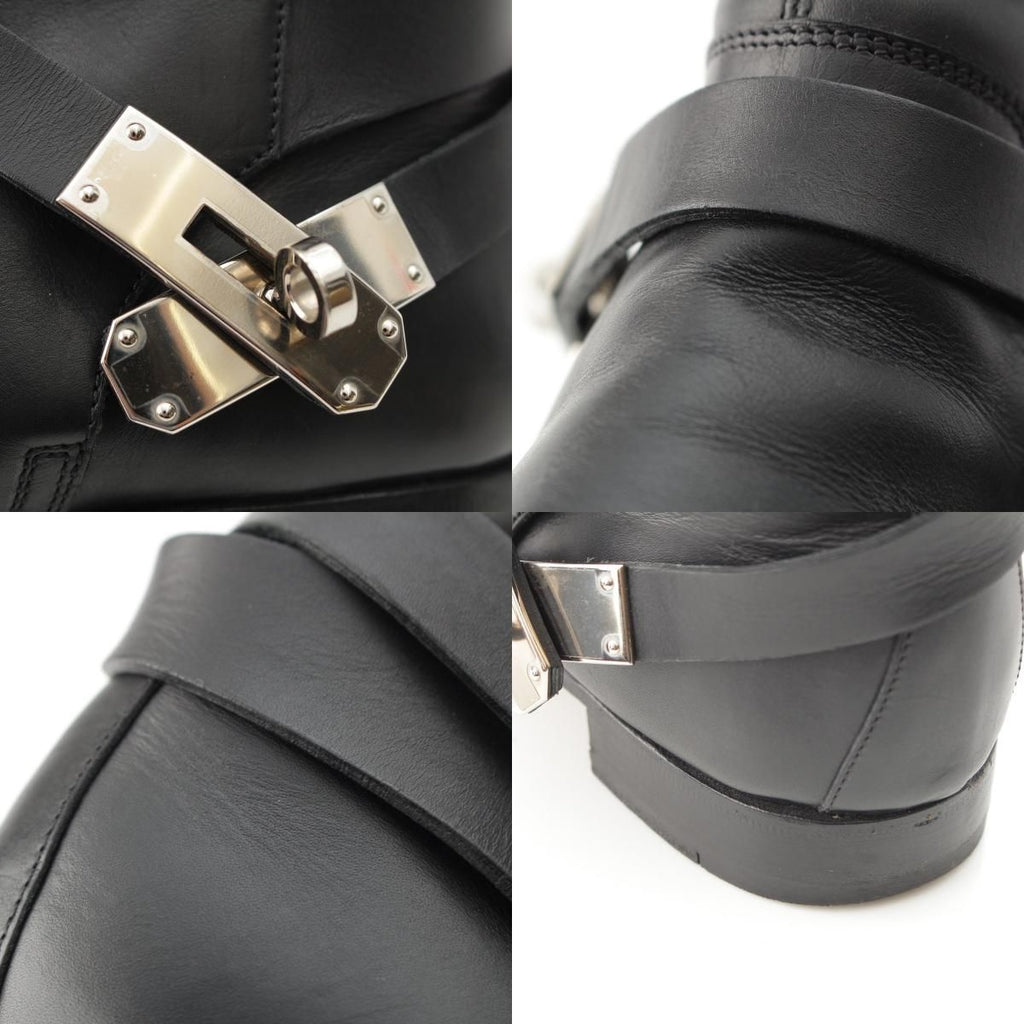 Hermes Neo Kelly Leather Silver Boots Shoes Shorts Black Brown 38 — view 9