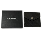 Chanel Wallet Bicolor Bifold Lambskin Black Gold Quilted Adult Logo — view 7