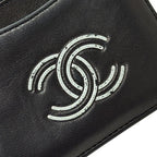 Chanel Wallet Coin Case CC Logo Leather Black Mini Small Compact — view 7