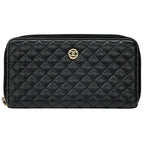 Chanel Wallet Micro Quilted Lambskin Black Gold Zip Around