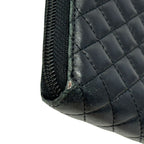 Chanel Wallet Micro Quilted Lambskin Black Gold Zip Around — view 8