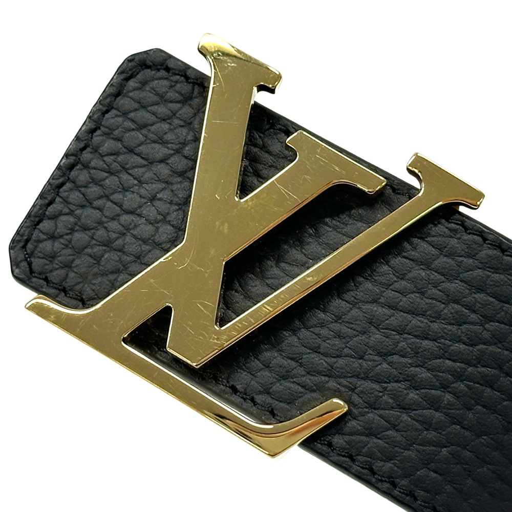 Louis Vuitton Belt Leather Ceinture Reversible Black Brown Gold 85 34 Logo Adult — view 5