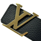 Louis Vuitton Belt Leather Ceinture Reversible Black Brown Gold 85 34 Logo Adult — view 5