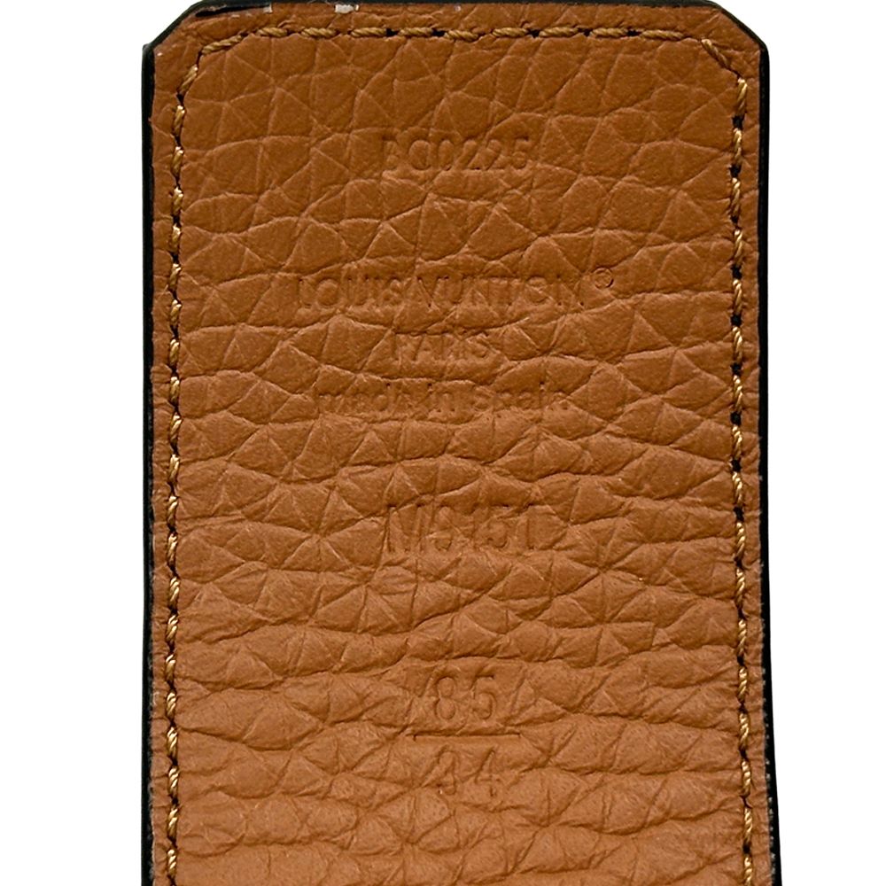 Louis Vuitton Belt Leather Ceinture Reversible Black Brown Gold 85 34 Logo Adult — view 4