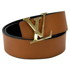 Louis Vuitton Belt Leather Ceinture Reversible Black Brown Gold 85 34 Logo Adult — view 2
