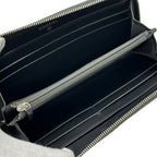 Chanel Wallet CC Logo Lambskin Black Silver Zip Around Studs — view 4