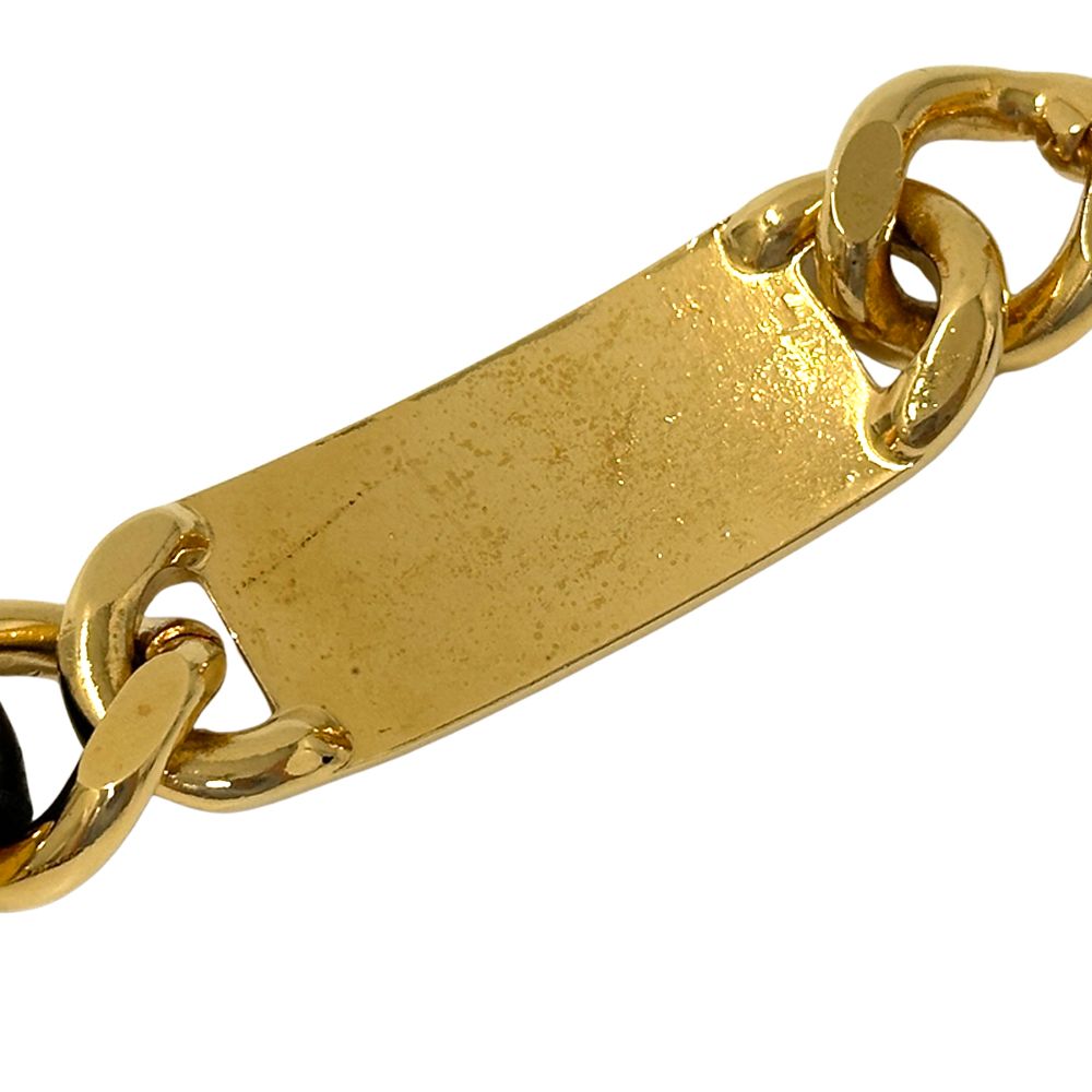 Chanel Belt Cambon Leather Chain Gold Black Logo Plate CC Thick — view 7