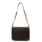 Louis Vuitton Monogram Musette Tango Shoulder Bag Crossbody Leather Brown Gold — view 2