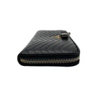 Prada Wallet L-shaped Zipper Quilted V-shaped Stitch Ribbon Metal Logo Nappa — view 5