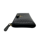 Prada Wallet L-shaped Zipper Quilted V-shaped Stitch Ribbon Metal Logo Nappa — view 4