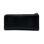 Prada Wallet L-shaped Zipper Quilted V-shaped Stitch Ribbon Metal Logo Nappa — view 3