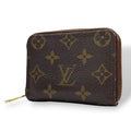 Louis Vuitton Monogram Zippy Coin Purse Wallet Zip Around Leather Brown Gold