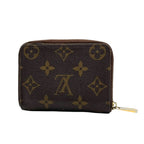 Louis Vuitton Monogram Zippy Coin Purse Wallet Zip Around Leather Brown Gold — view 3
