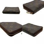 Louis Vuitton Monogram Zippy Coin Purse Wallet Zip Around Leather Brown Gold — view 7