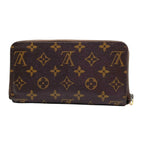 Louis Vuitton Monogram Zippy Wallet Zip Around Leather Brown Gold Great — view 4