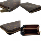 Louis Vuitton Monogram Zippy Wallet Zip Around Leather Brown Gold Great — view 6