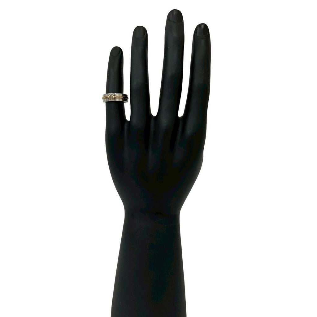 Tiffany & Co T Two Narrow Ring 925 Sterling Silver Gold — view 2