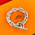 Hermes Chaine D'ancre GM 13 Frame Bracelet 925 Sterling Silver
