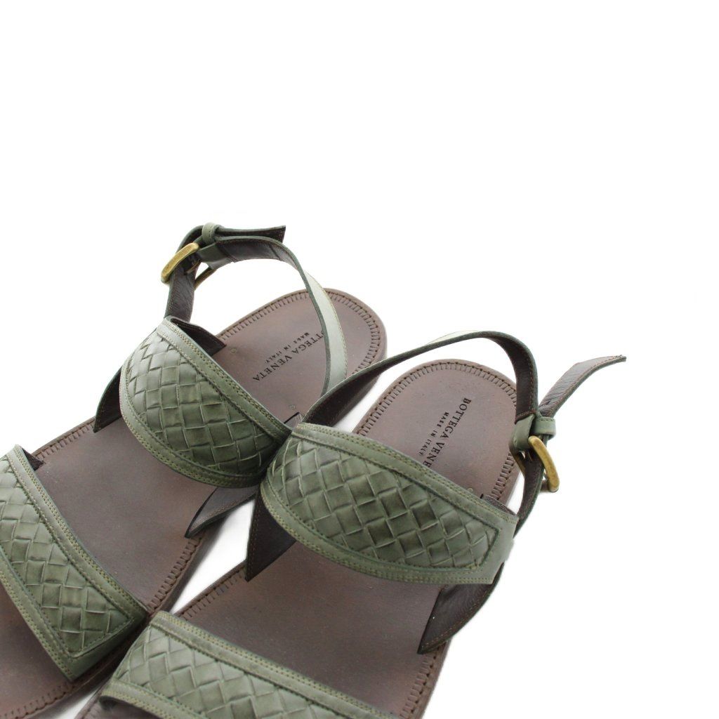 Bottega Veneta Intrecciato Sandals Strap Leather 44 Khaki Brown — view 7
