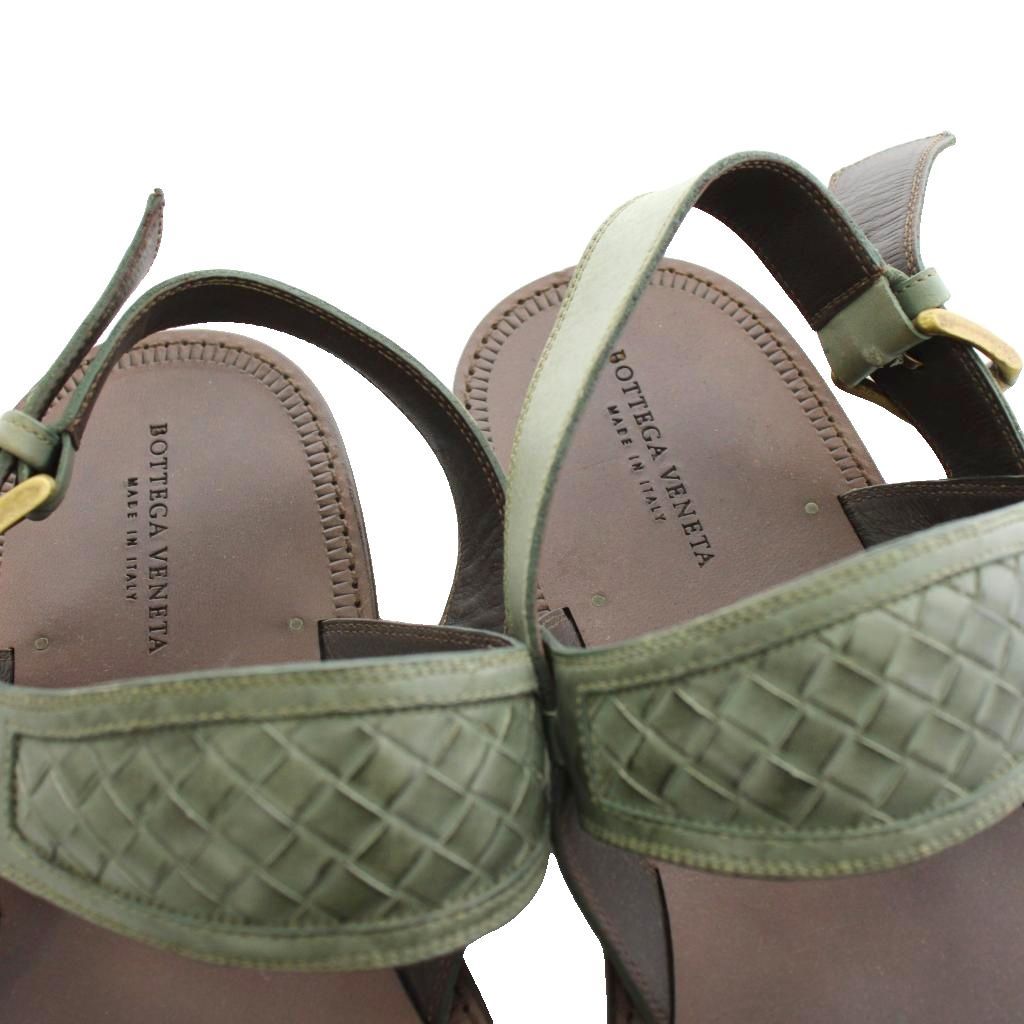 Bottega Veneta Intrecciato Sandals Strap Leather 44 Khaki Brown — view 8