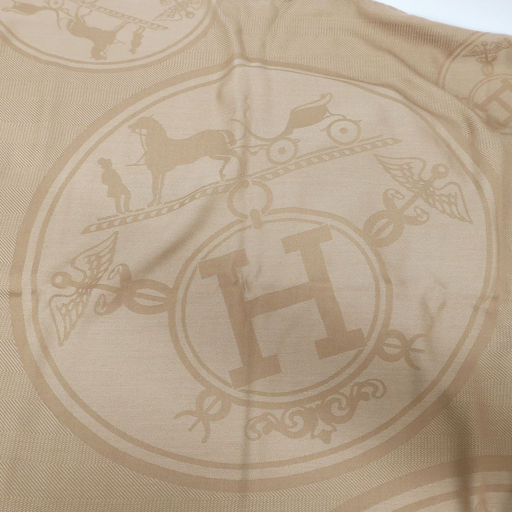 Hermes Heaven Cashmere Shawl New Libris Brown Scarf — view 5