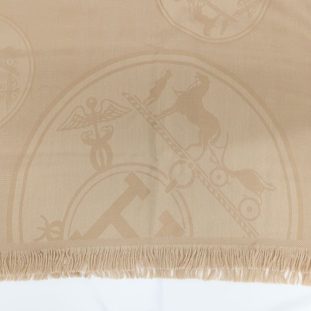 Hermes Heaven Cashmere Shawl New Libris Brown Scarf — view 3
