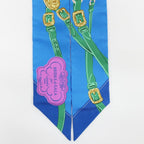 Hermes Ten Twill Brides de Gala Applique Scarf Silk Blue Multicolor — view 4