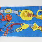 Hermes Ten Twill Brides de Gala Applique Scarf Silk Blue Multicolor — view 6