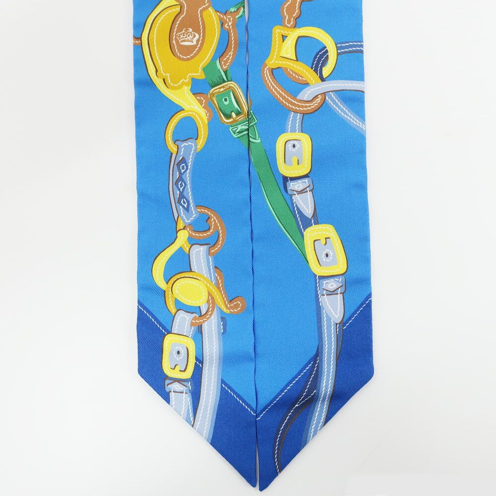 Hermes Ten Twill Brides de Gala Applique Scarf Silk Blue Multicolor — view 7