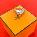 Hermes Vintage Leaf Ring 925 Sterling Silver