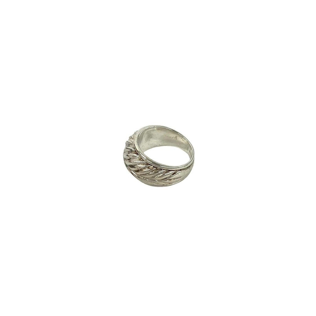 Hermes Vintage Leaf Ring 925 Sterling Silver — view 4