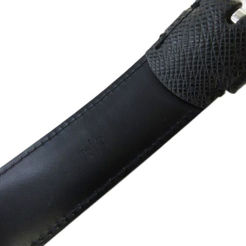 Louis Vuitton Taiga Ceinture Ellipse Belt Leather Black Silver 90 — view 4