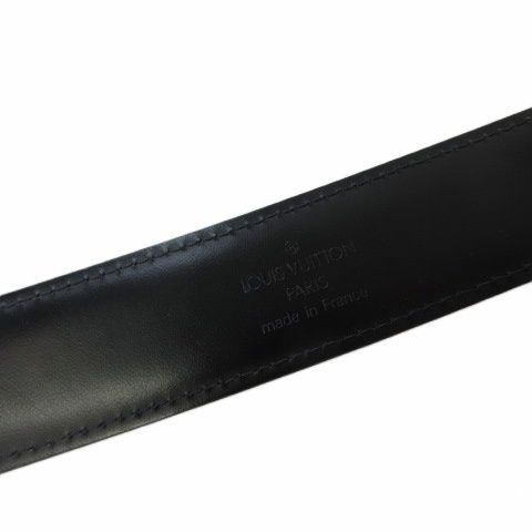 Louis Vuitton Taiga Ceinture Ellipse Belt Leather Black Silver 90 — view 3