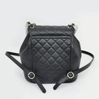 Chanel Dumas Backpack Black Champagne Gold Quilted Lambskin — view 8