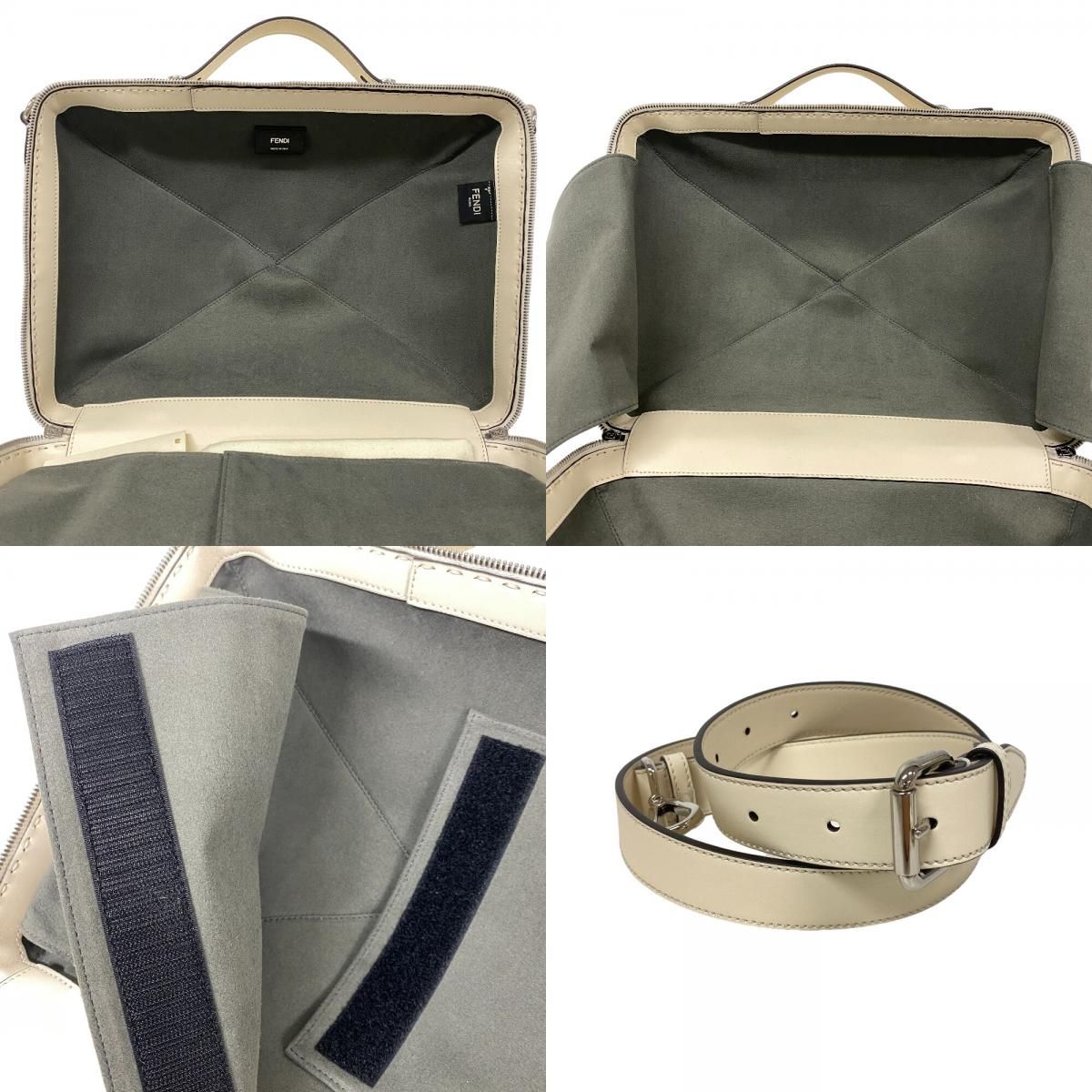 Fendi Suitcase Leather Handbag Ivory — view 8