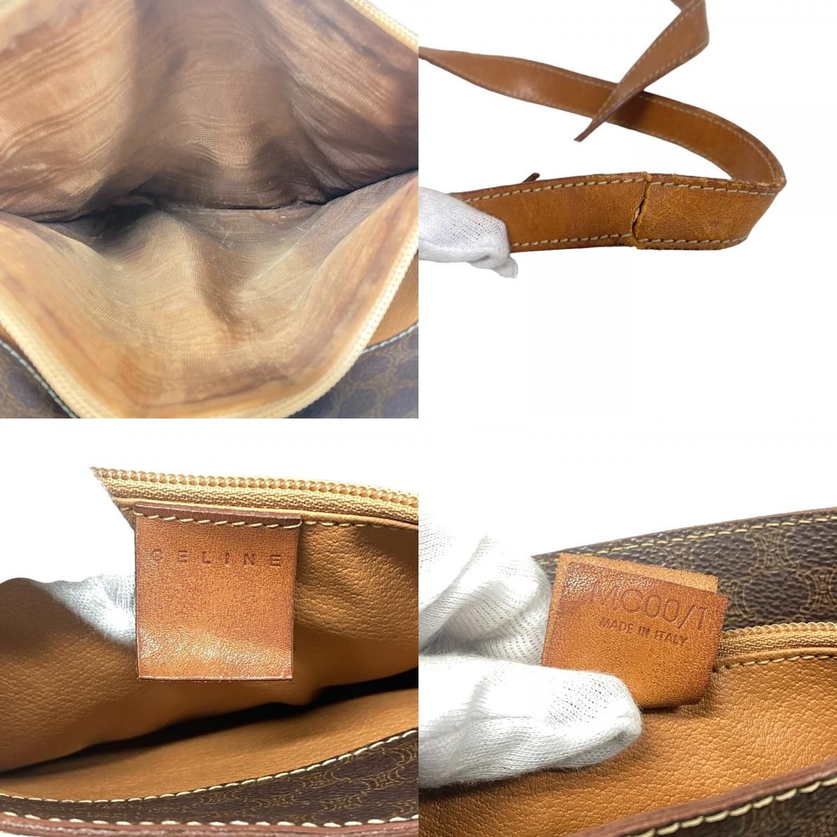 Celine Shoulder Macadam Leather Tote Brown — view 8