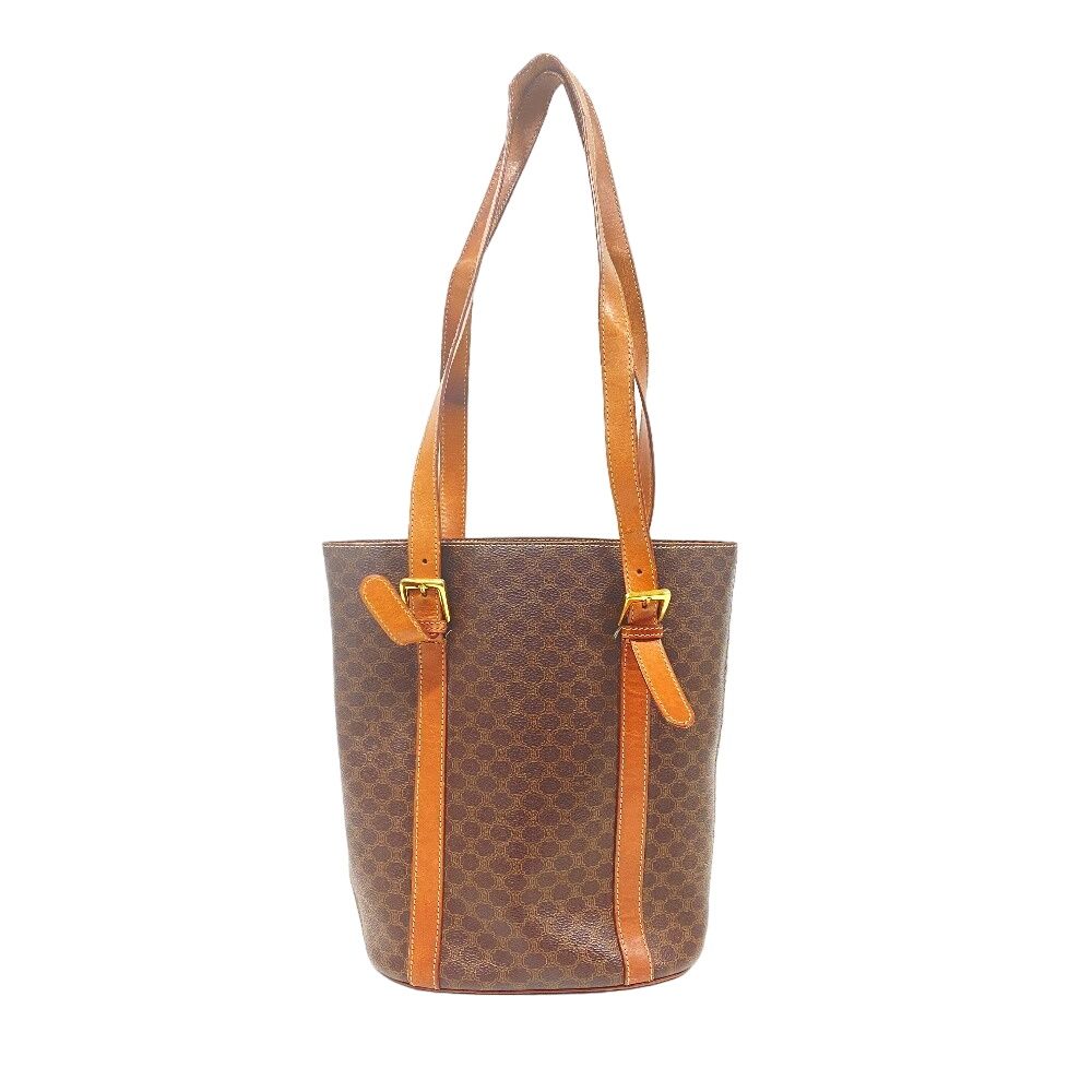 Celine Shoulder Macadam Leather Tote Brown — view 2