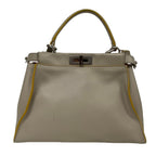 Fendi Peekaboo Leather Handbag Gray — view 2