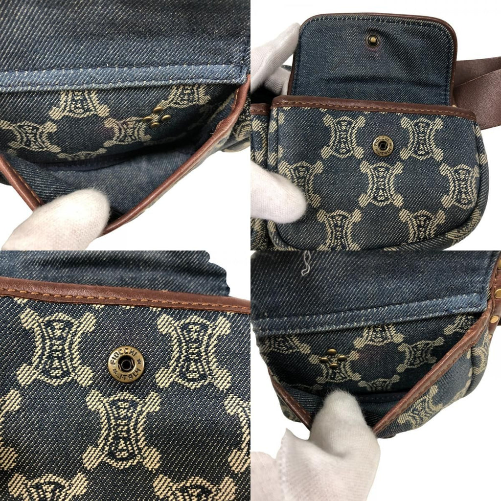 Celine Triomphe Waist Pouch Macadam Denim Belt Bag Blue — view 7