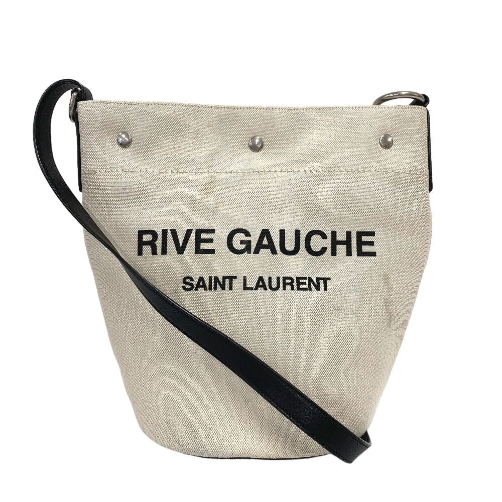 Saint Laurent Paris Rive Gauche Canvas Shoulder Bag Beige Brands