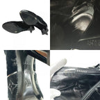 Louis Vuitton Silhouette Line Short Boots Side Gore Monogram Velvet Black — view 8