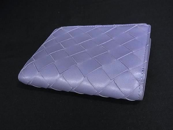 Bottega Veneta Bifold Wallet Intrecciato Purple Leather Silver — view 2