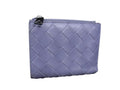 Bottega Veneta Bifold Wallet Intrecciato Purple Leather Silver